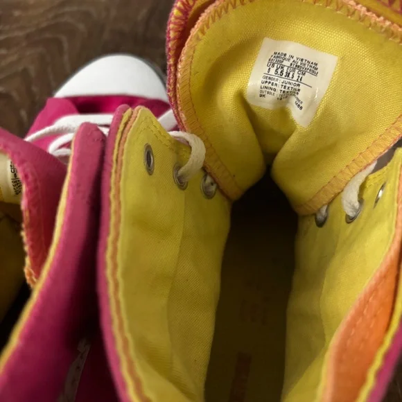 Converse High-tops (Pink, Yellow & Orange) - Picture 9 of 9